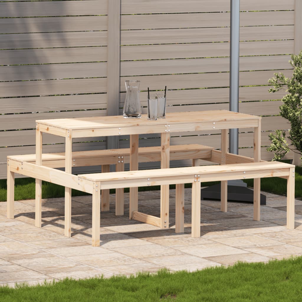 vidaXL Picnic Table 160x134x75 cm Solid Wood Pine - Brown