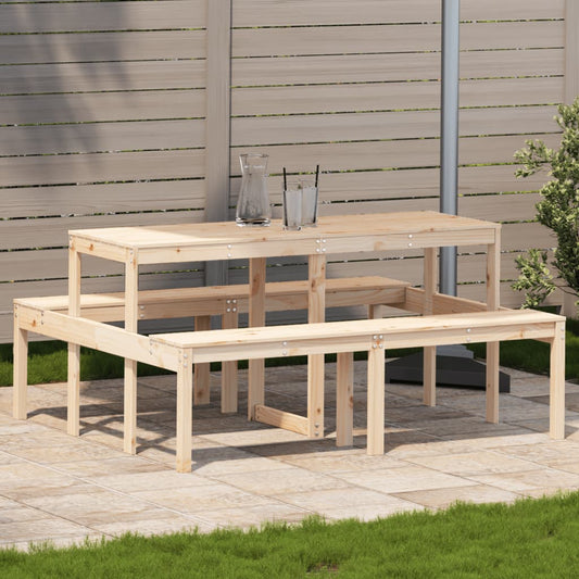 vidaXL Picnic Table 160x134x75 cm Solid Wood Pine - Brown