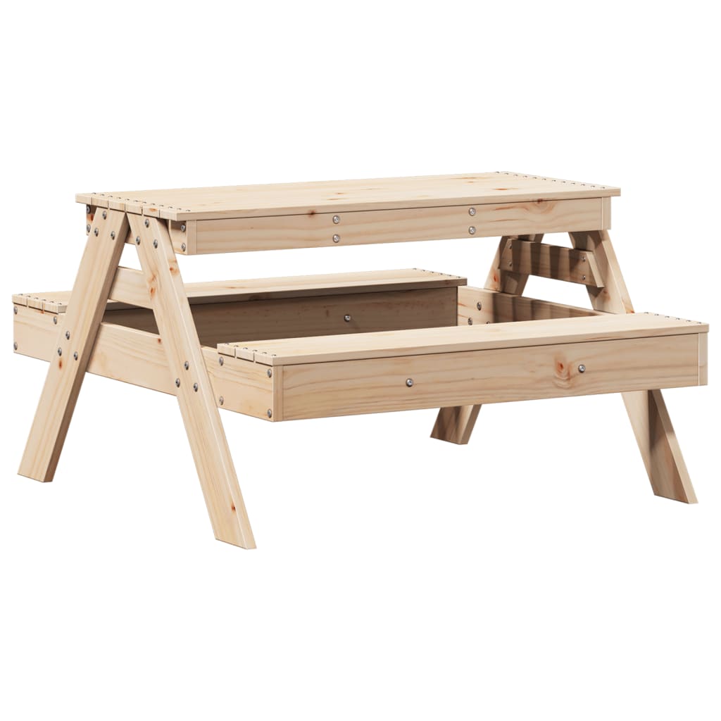 vidaXL Picnic Table for Kids 88x97x52 cm Solid Wood Pine - Brown