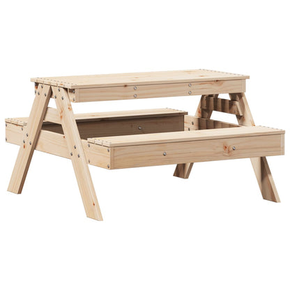 vidaXL Picnic Table for Kids 88x97x52 cm Solid Wood Pine - Brown
