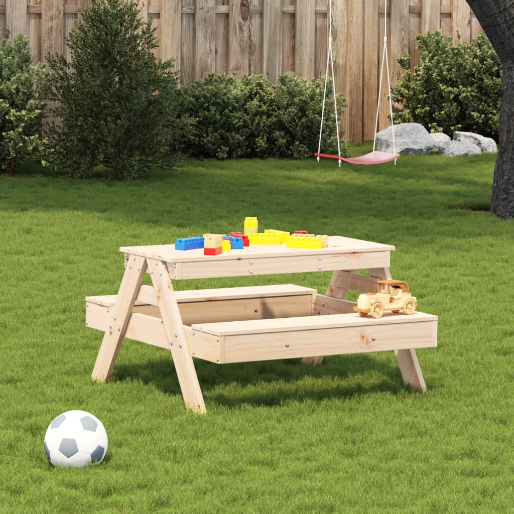 vidaXL Picnic Table for Kids 88x97x52 cm Solid Wood Pine - Brown