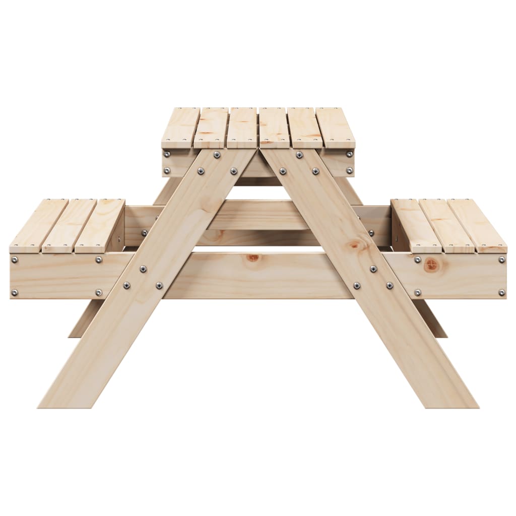 vidaXL Picnic Table for Kids 88x97x52 cm Solid Wood Pine - Brown