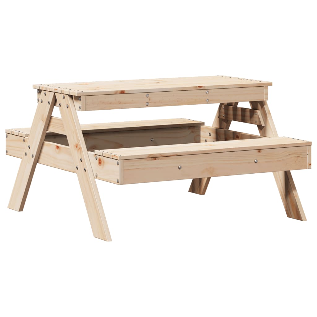 vidaXL Picnic Table for Kids 88x97x52 cm Solid Wood Pine - Brown