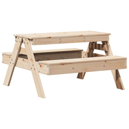 vidaXL Picnic Table for Kids 88x97x52 cm Solid Wood Pine - Brown