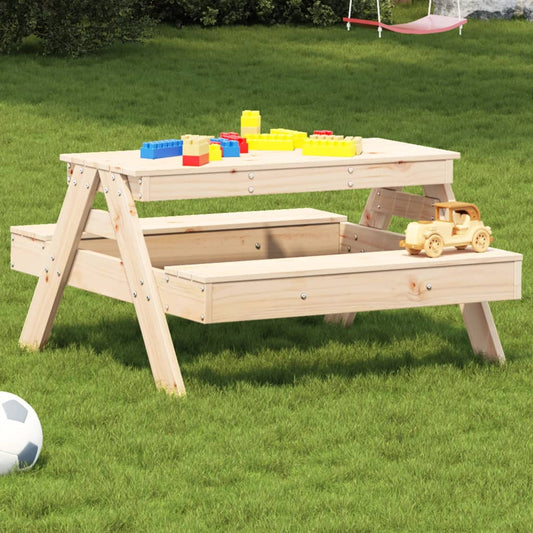 vidaXL Picnic Table for Kids 88x97x52 cm Solid Wood Pine - Brown