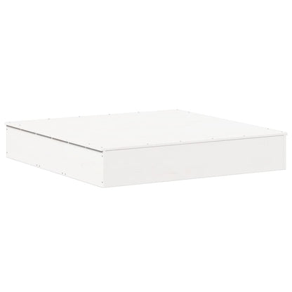 vidaXL Sandpit with Cover White 111x111x19.5 cm Solid Wood Pine