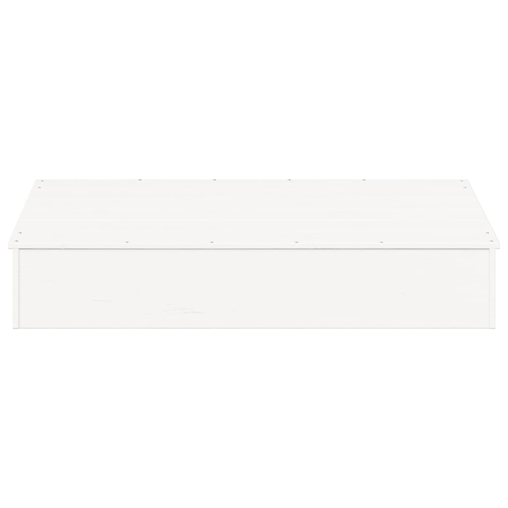 vidaXL Sandpit with Cover White 111x111x19.5 cm Solid Wood Pine