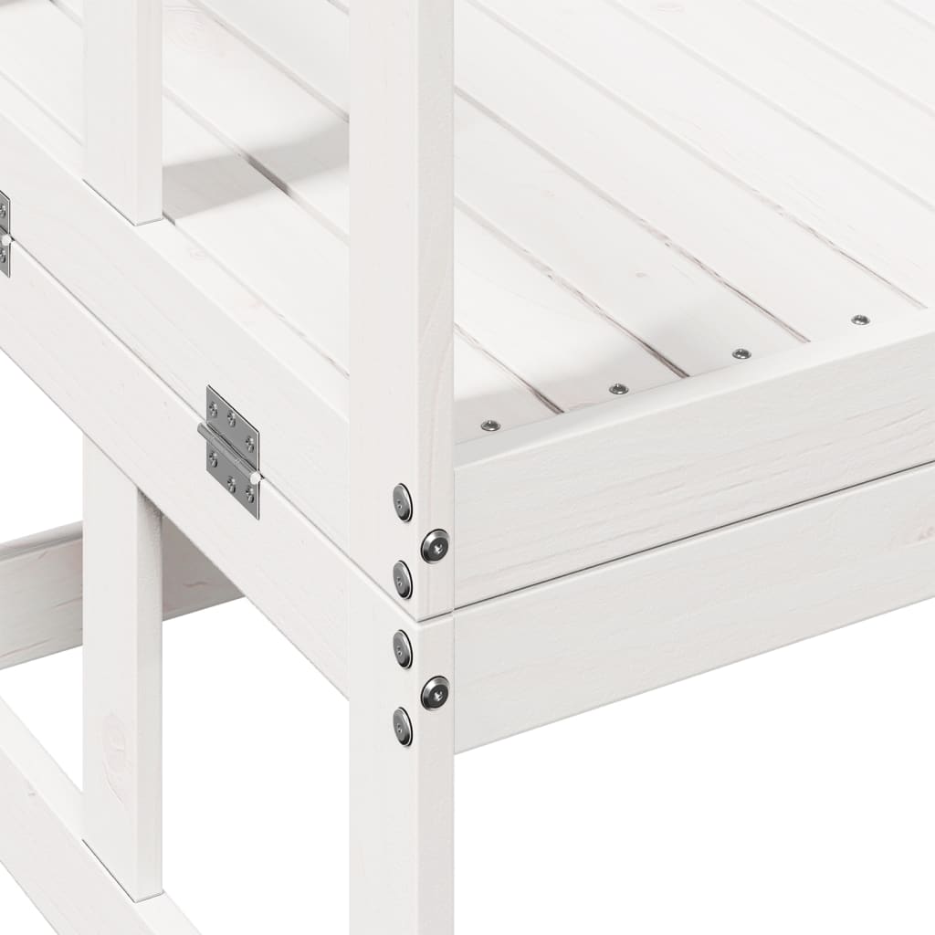 vidaXL Garden Sofa Bench Extendable White Solid Wood Pine