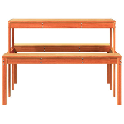 vidaXL Picnic Table Wax Brown 110x134x75 cm Solid Wood Pine - 110 x 134 x 75cm