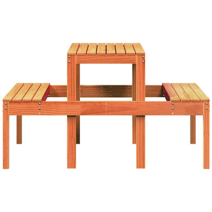 vidaXL Picnic Table Wax Brown 110x134x75 cm Solid Wood Pine - 110 x 134 x 75cm