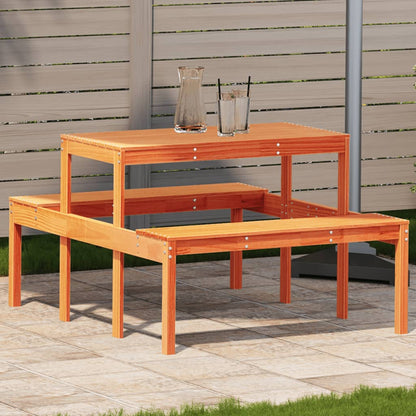 vidaXL Picnic Table Wax Brown 110x134x75 cm Solid Wood Pine - 110 x 134 x 75cm