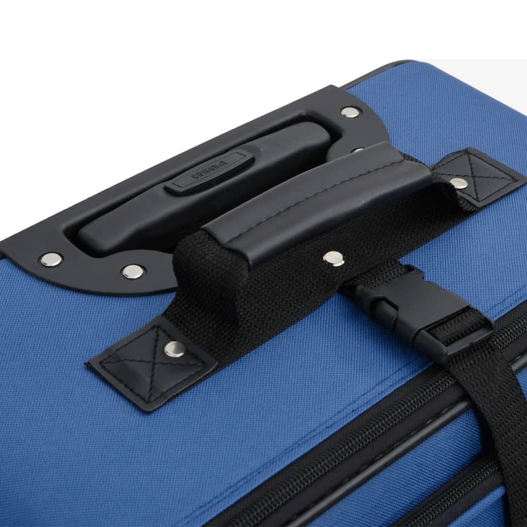 vidaXL 5 Piece Travel Luggage Set Bule Fabric - Blue