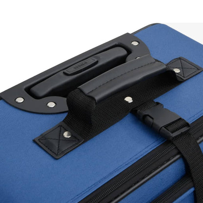 vidaXL 5 Piece Travel Luggage Set Bule Fabric - Blue