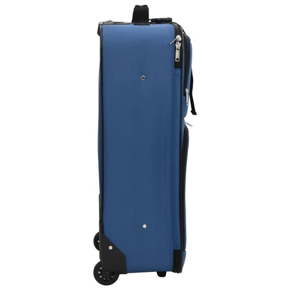 vidaXL 5 Piece Travel Luggage Set Bule Fabric - Blue