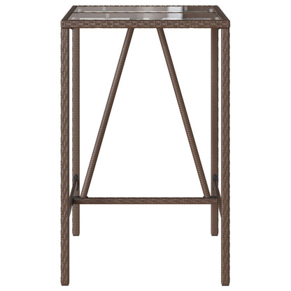 vidaXL Outdoor Bar Table Brown 70x70x110 cm Poly Rattan