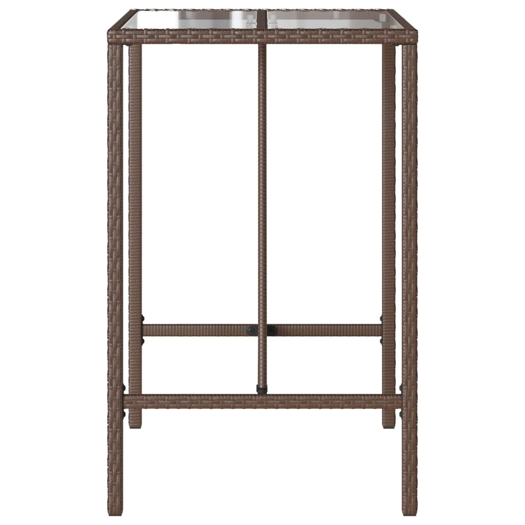vidaXL Outdoor Bar Table Brown 70x70x110 cm Poly Rattan