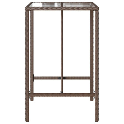 vidaXL Outdoor Bar Table Brown 70x70x110 cm Poly Rattan