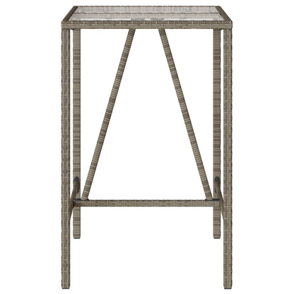 vidaXL Outdoor Bar Table Grey 70x70x110 cm Poly Rattan