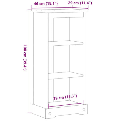 vidaXL Bookcase Corona 46x29x100 cm Solid Wood Pine - Brown