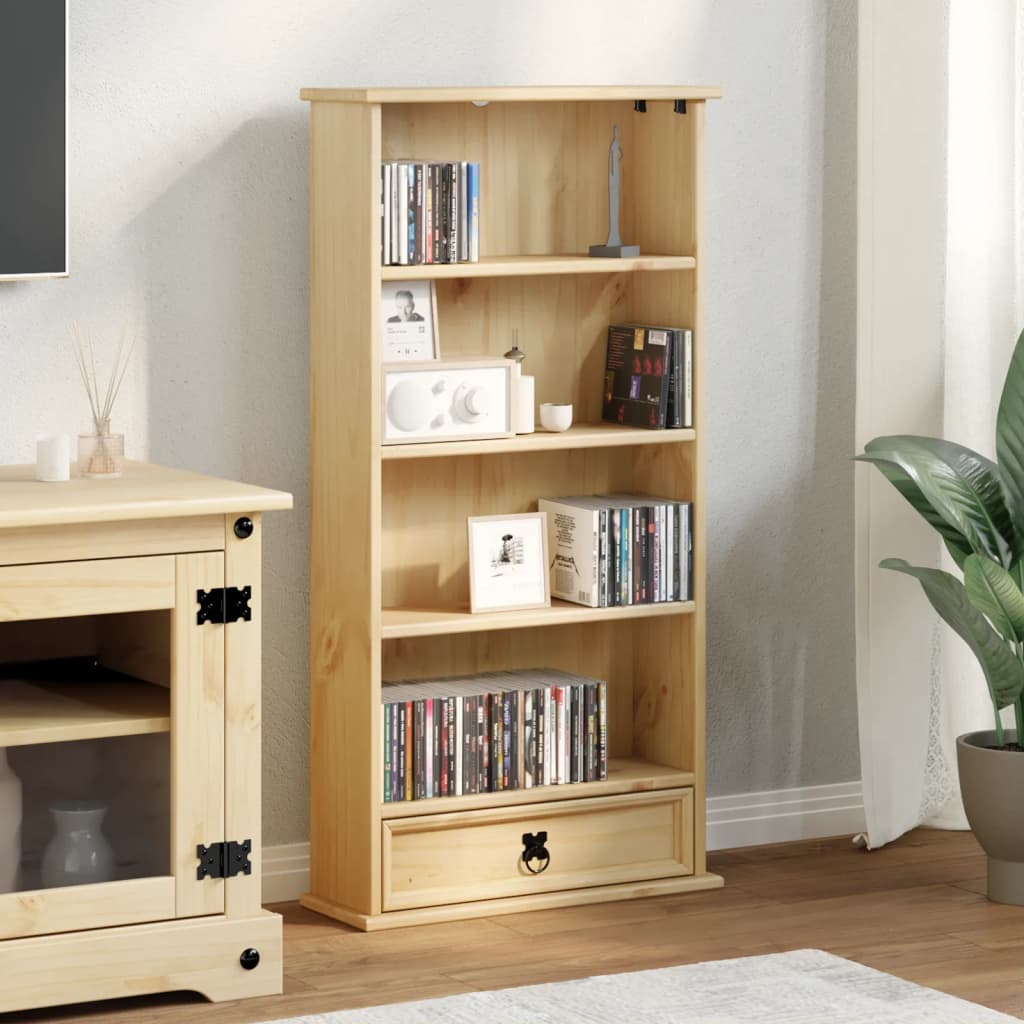 vidaXL CD Cabinet Corona 52x17.5x103 cm Solid Wood Pine - Brown