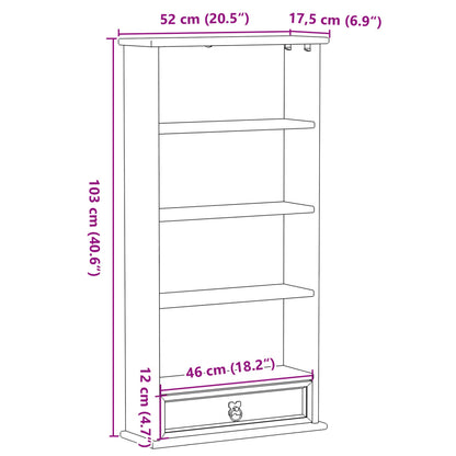 vidaXL CD Cabinet Corona 52x17.5x103 cm Solid Wood Pine - Brown