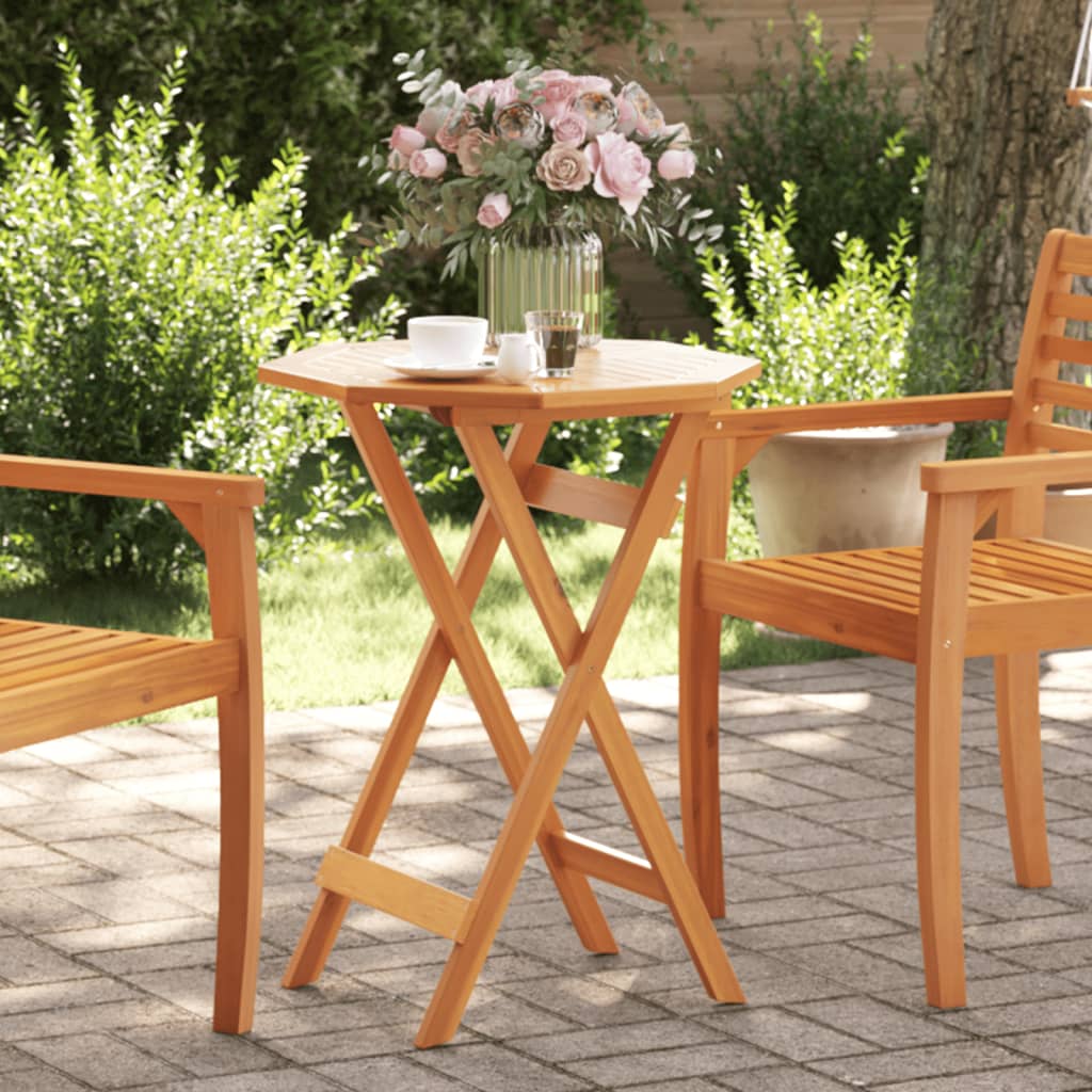vidaXL Folding Garden Table Ø60x75 cm Solid Wood Acacia - Brown