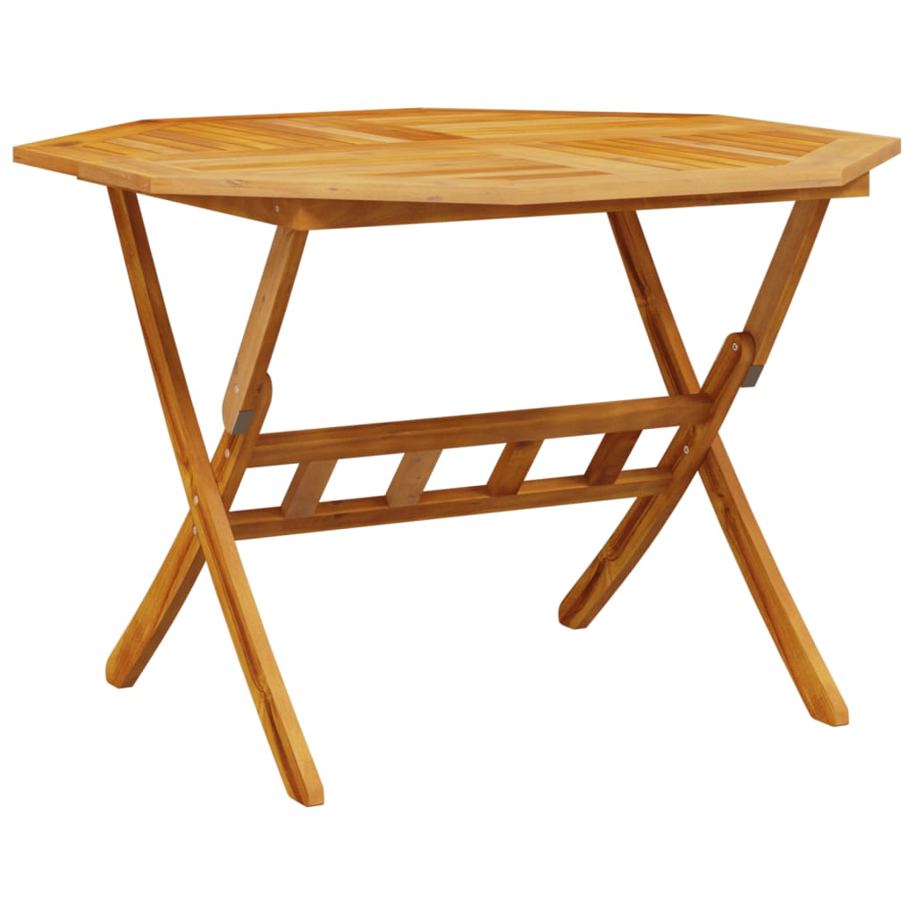 vidaXL Folding Garden Table Ø110x75 cm Solid Wood Acacia - Brown
