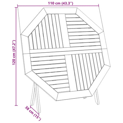 vidaXL Folding Garden Table Ø110x75 cm Solid Wood Acacia - Brown