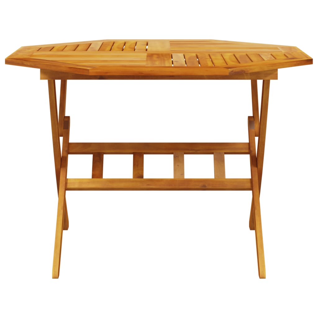 vidaXL Folding Garden Table Ø110x75 cm Solid Wood Acacia - Brown