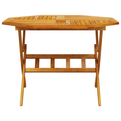 vidaXL Folding Garden Table Ø110x75 cm Solid Wood Acacia - Brown