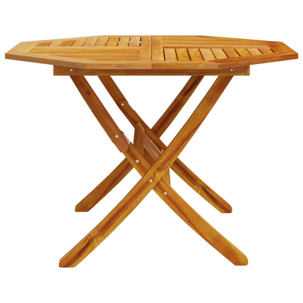 vidaXL Folding Garden Table Ø110x75 cm Solid Wood Acacia - Brown