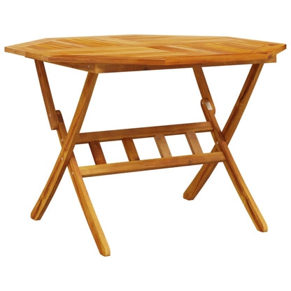 vidaXL Folding Garden Table Ø110x75 cm Solid Wood Acacia - Brown