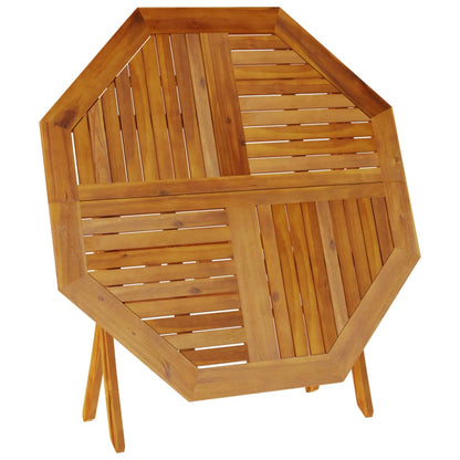 vidaXL Folding Garden Table Ø110x75 cm Solid Wood Acacia - Brown