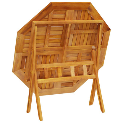 vidaXL Folding Garden Table Ø110x75 cm Solid Wood Acacia - Brown
