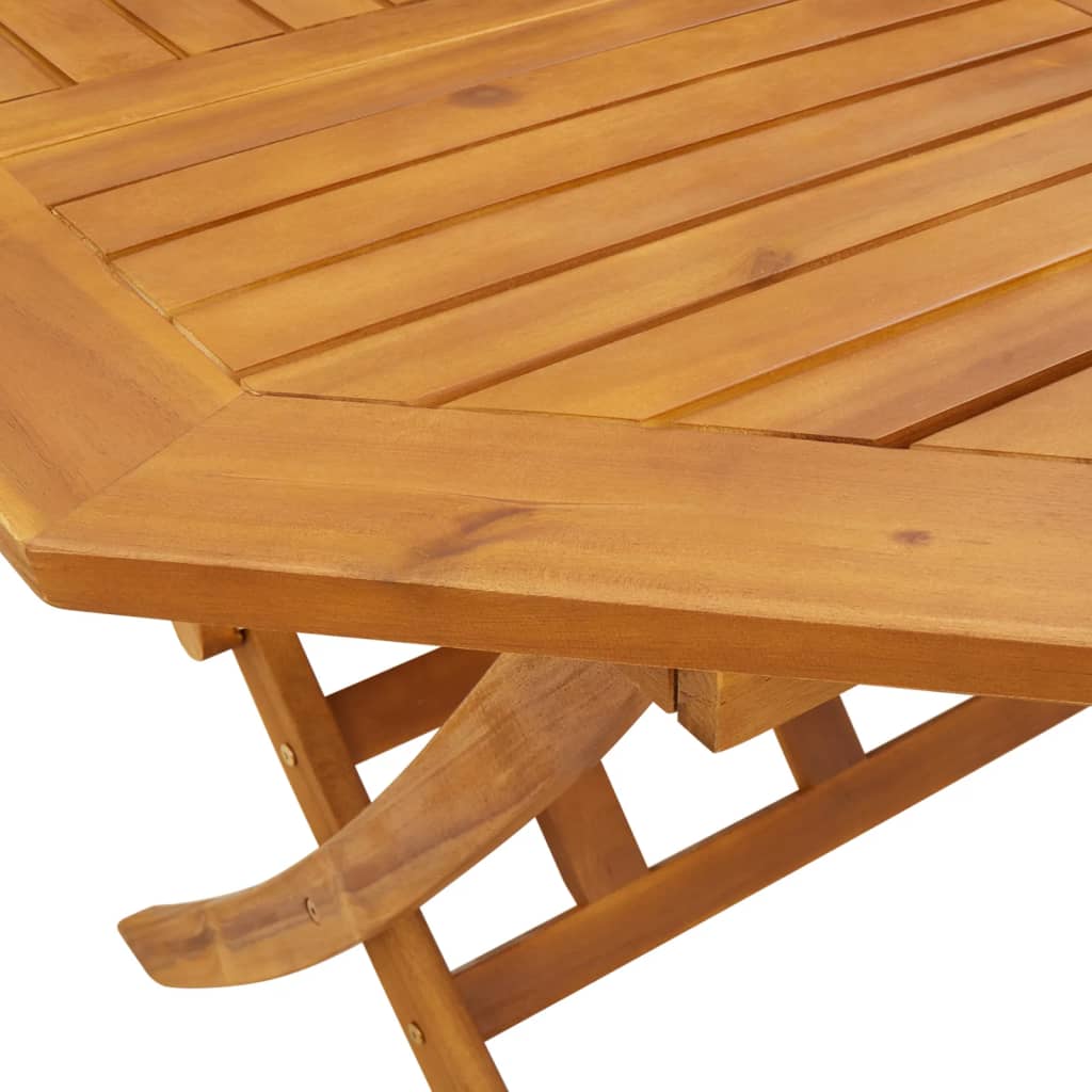 vidaXL Folding Garden Table Ø110x75 cm Solid Wood Acacia - Brown