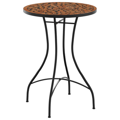 vidaXL Mosaic Bistro Table Terracotta Ø50x70 cm Ceramic - Orange