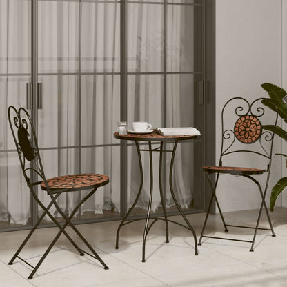 vidaXL Mosaic Bistro Table Terracotta Ø50x70 cm Ceramic - Orange