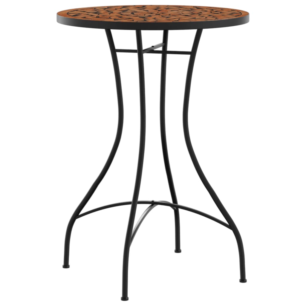 vidaXL Mosaic Bistro Table Terracotta Ø50x70 cm Ceramic - Orange