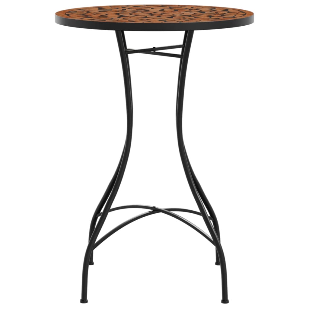 vidaXL Mosaic Bistro Table Terracotta Ø50x70 cm Ceramic - Orange