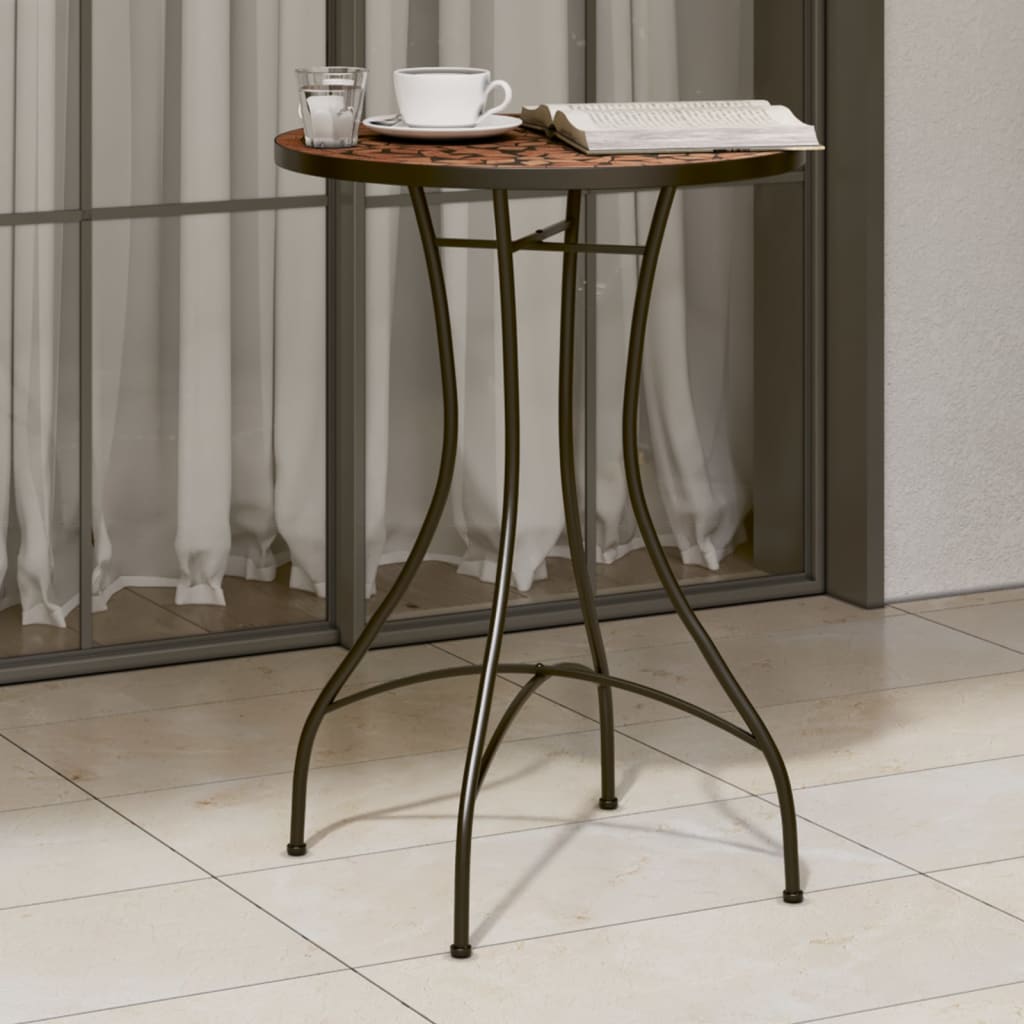 vidaXL Mosaic Bistro Table Terracotta Ø50x70 cm Ceramic - Orange