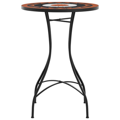 vidaXL Mosaic Bistro Table Terracotta and White Ø50x70 cm Ceramic - Orange
