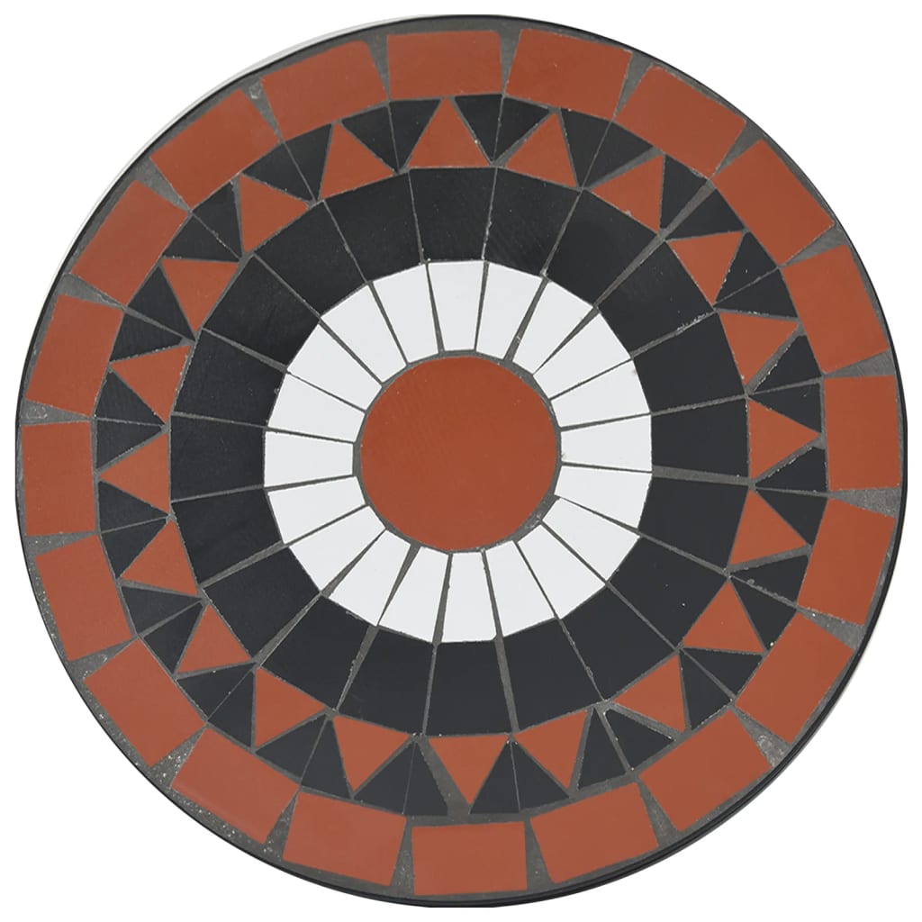 vidaXL Mosaic Bistro Table Terracotta and White Ø50x70 cm Ceramic - Orange