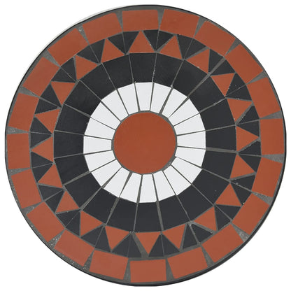 vidaXL Mosaic Bistro Table Terracotta and White Ø50x70 cm Ceramic - Orange