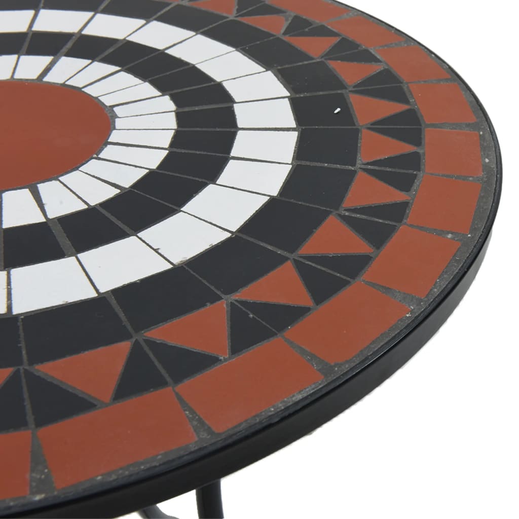 vidaXL Mosaic Bistro Table Terracotta and White Ø50x70 cm Ceramic - Orange