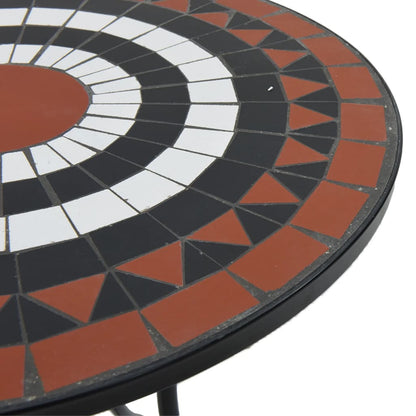 vidaXL Mosaic Bistro Table Terracotta and White Ø50x70 cm Ceramic - Orange