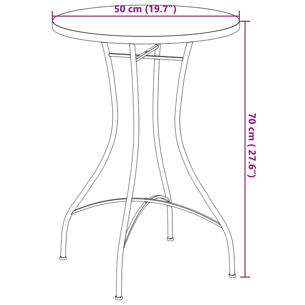 vidaXL Mosaic Bistro Table Terracotta and White Ø50x70 cm Ceramic - Orange