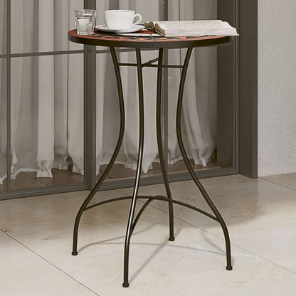 vidaXL Mosaic Bistro Table Terracotta and White Ø50x70 cm Ceramic - Orange