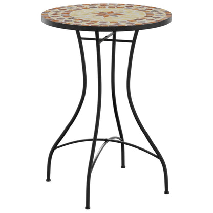 vidaXL Mosaic Bistro Table Terracotta and White Ø50x70 cm Ceramic - Orange - 26154