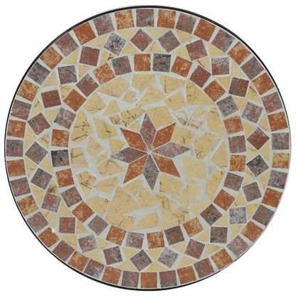 vidaXL Mosaic Bistro Table Terracotta and White Ø50x70 cm Ceramic - Orange - 26154