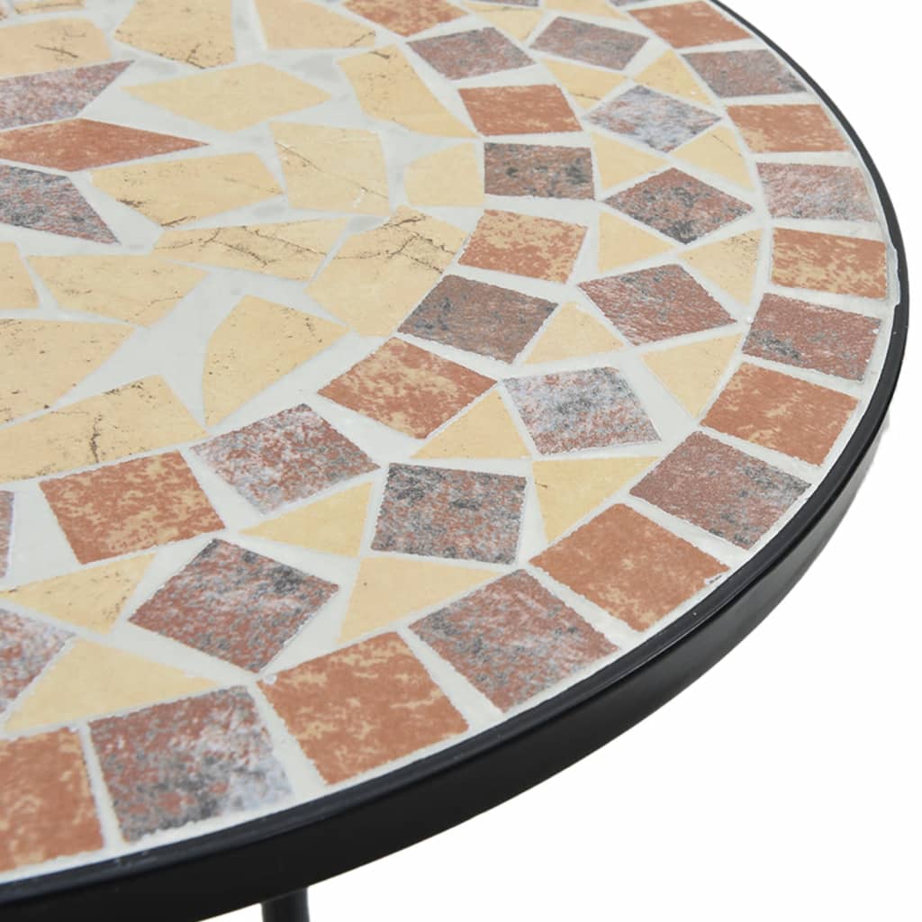 vidaXL Mosaic Bistro Table Terracotta and White Ø50x70 cm Ceramic - Orange - 26154